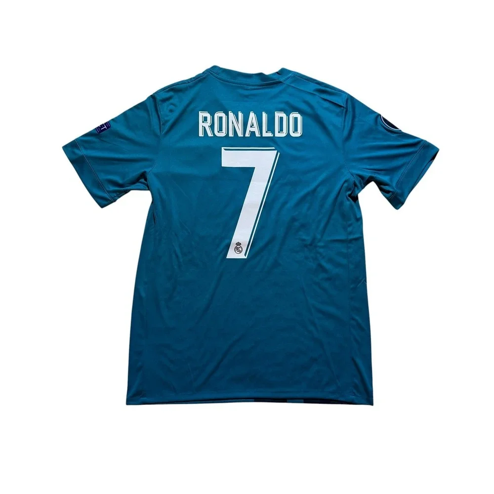 Adidas Real Madrid 2017-18 Jersey Size Large Teal Ronaldo 7 FIFA Patch NWT